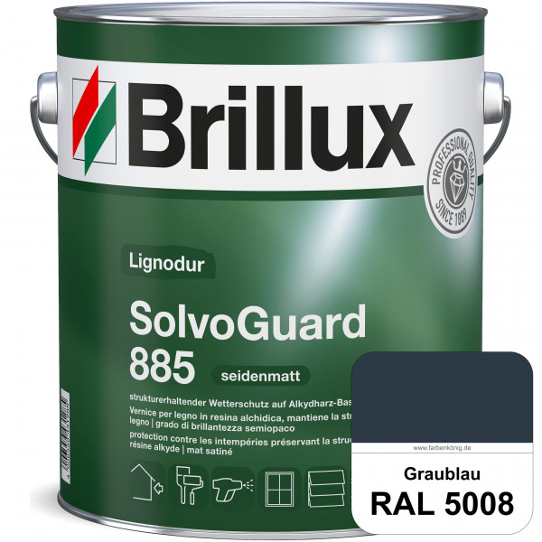 SolvoGuard 885 (RAL 5008 Graublau) deckende oder lasierende seidenmatte Alkydharz-Holzfarbe für auße