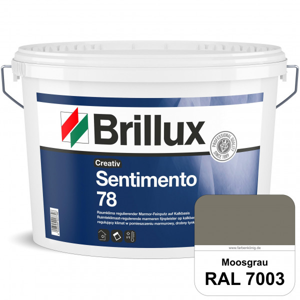Creativ Sentimento 78 (RAL 7003 Moosgrau) Marmor-Feinputz auf Kalkbasis, zur Erzielung matter Oberfl