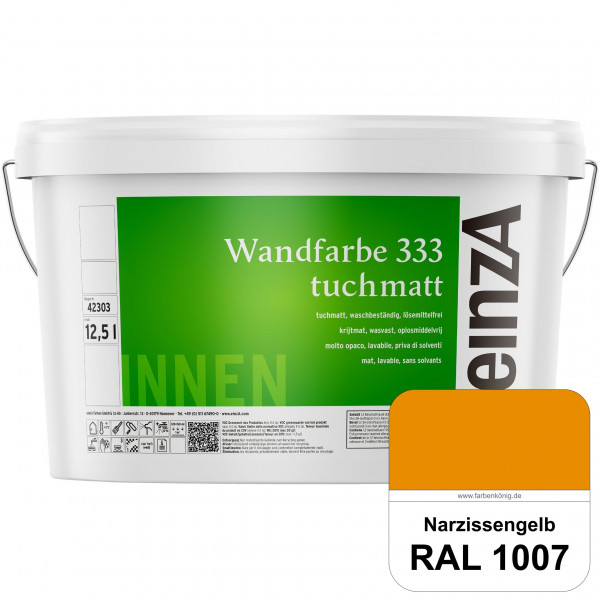 einzA Wandfarbe 333 tuchmatt (RAL 1007 Narzissengelb) Hochdeckende, waschbeständige Wandfarbe