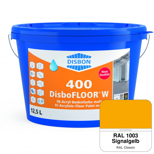 DisboFLOOR W 400 1K-Acryl-Bodenfarbe (RAL 1003 Signalgelb)