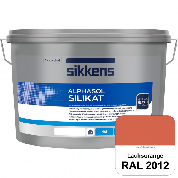 Alphasol Silikat (RAL 2012 Lachsorange) Extrem matte Premium Wandfarbe auf SOL-Silikatbasis