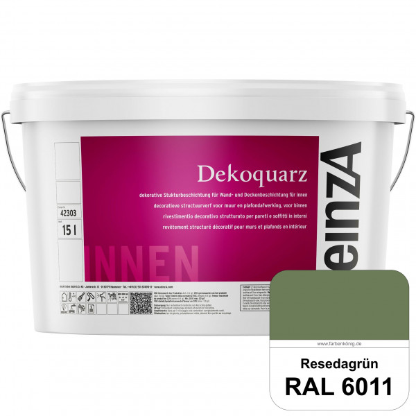 einzA Dekoquarz (RAL 6011 Resedagrün) Dekorative Strukturbeschichtung für Wand und Decke
