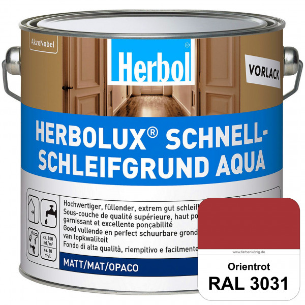 Schnellschleifgrund Aqua (RAL 3031 Orientrot) wasserverdünnbarer Vorlack mit hervorragender Schleifb