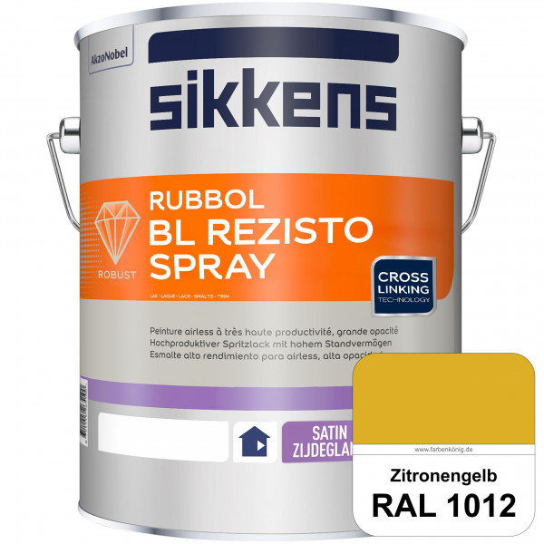 Rubbol BL Rezisto Spray (RAL 1012 Zitronengelb) Hochwertiger, strapazierfähiger Airlesslack für (inn