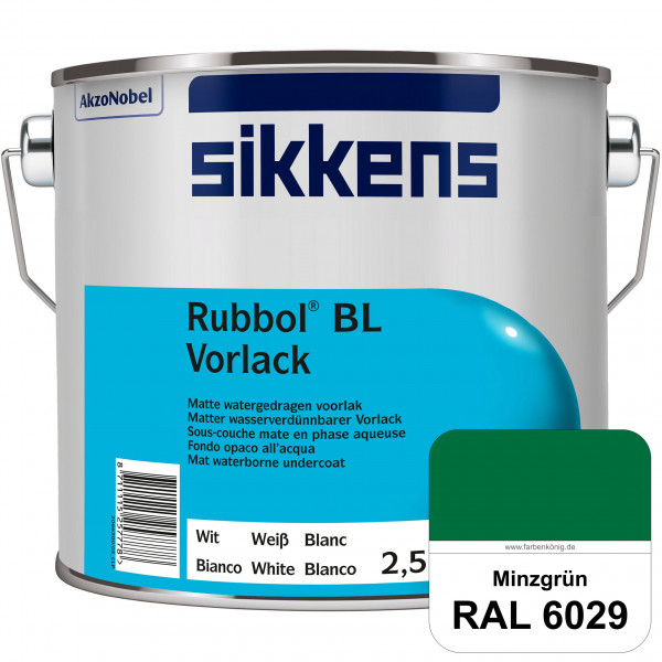 Rubbol BL Vorlack (RAL 6029 Minzgrün) Wasserbasierter, matter & umweltschonender Vorlack (innen)