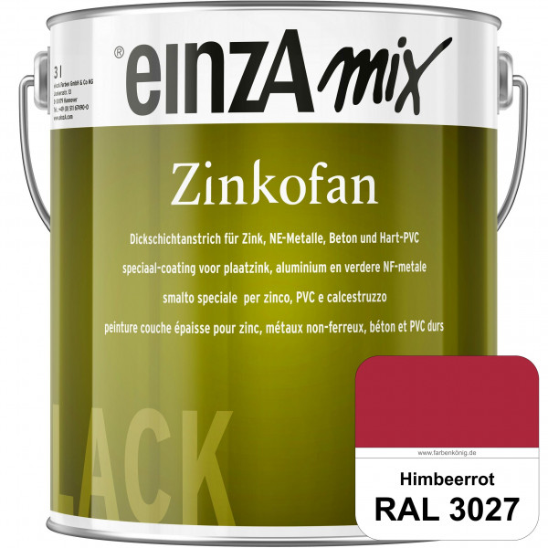 einzA Zinkofan (RAL 3027 Himbeerrot) Hoch wetterbeständiges "Dickschicht-1-Topf-System"