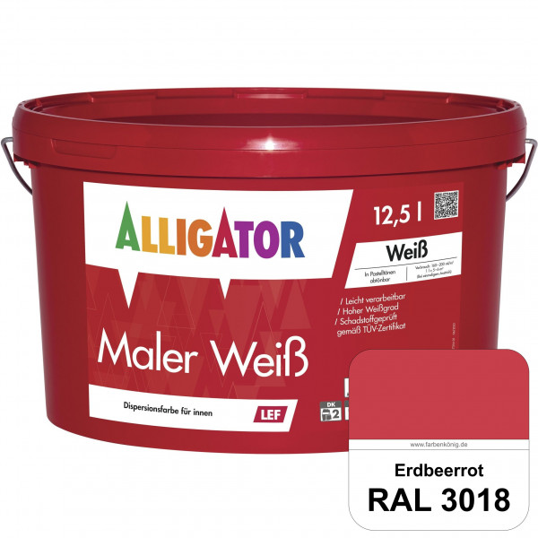 Maler Weiß LEF (RAL 3018 Erdbeerrot)
