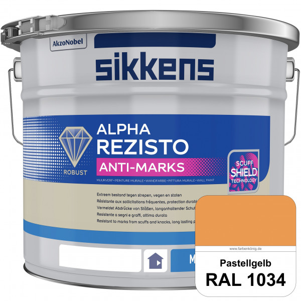 Alpha Rezisto Anti-Marks (RAL 1034 Pastellgelb) Extrem widerstandsfähige Innenwandfarbe