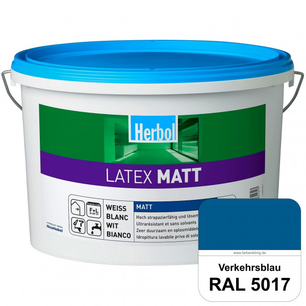 Latex Matt (RAL 5017 Verkehrsblau) Matte Latexfarbe mit hoher Strapazierfähigkeit