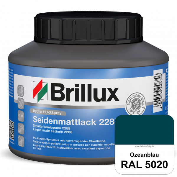 Hydro-PU-XSpray Seidenmattlack 2288 (RAL 5020 Ozeanblau) hochwertiger Lack speziell für das XVLP-Spr