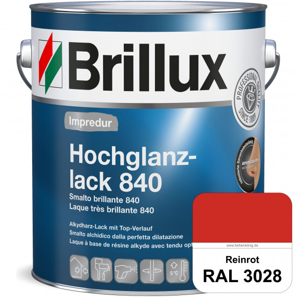 Impredur Hochglanzlack 840 (RAL 3028 Reinrot) für Holz- und Metallflächen (löselmittelhaltig) innen