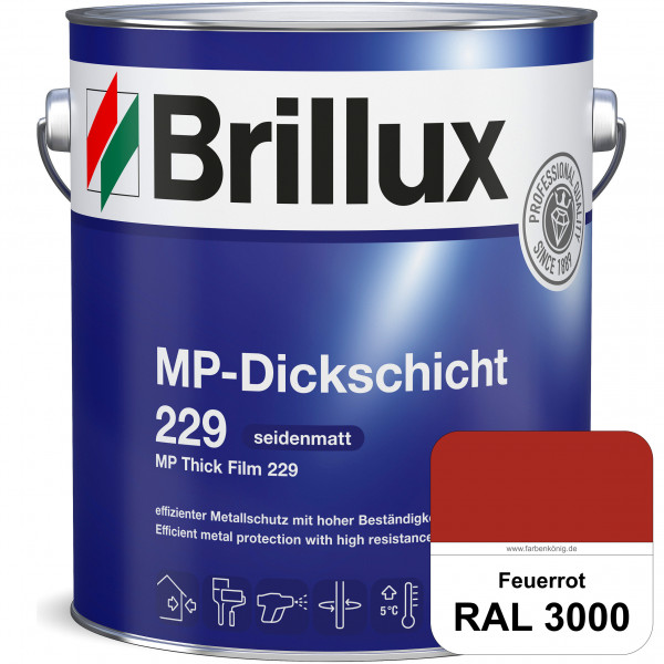 MP-Dickschicht 229 (RAL 3000 Feuerrot) Korrosionsschutz für grundierten Eisen- & Stahl sowie für Zin