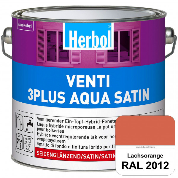 Venti 3Plus Aqua Satin (RAL 2012 Lachsorange) wasserbasierter & feuchtigkeitregulierender Ein-Topf-F