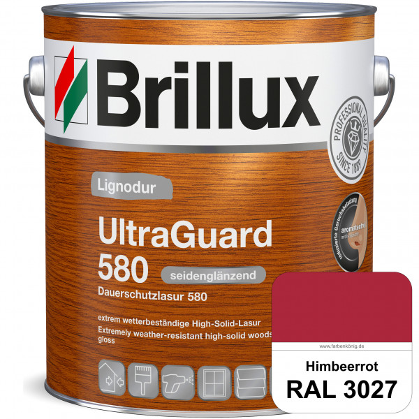 Lignodur UltraGuard 580 (Dauerschutzlasur 580) RAL 3027 Himbeerrot