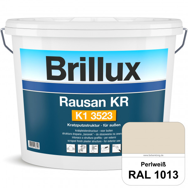 Rausan KR K1 3523 (RAL 1013 Perlweiß) Organisch gebundener Kratzputz für wetterbeständige Oberfläche