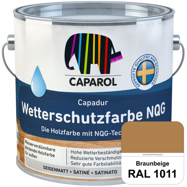 Capadur Wetterschutzfarbe NQG (RAL 1011 Braunbeige) Holzfarbe mit NQG-Technologie wasserbasiert für