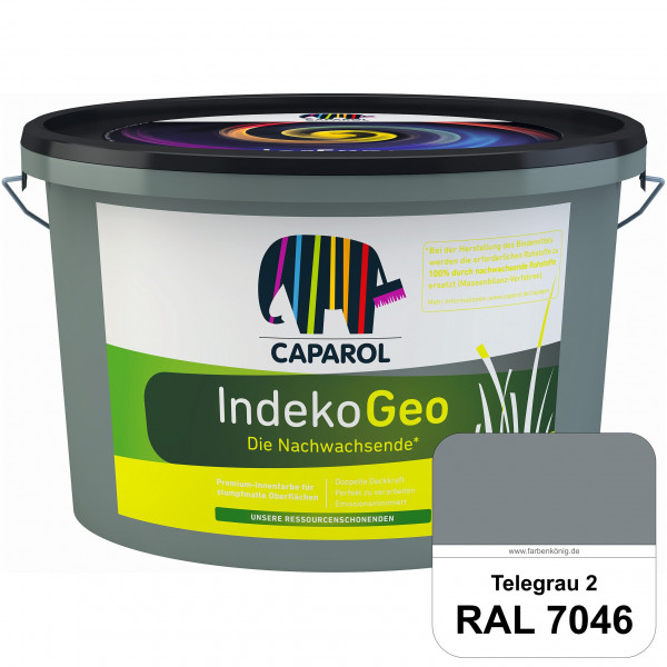 IndekoGeo (RAL 7046 Telegrau 2) Ressourcenschonende Premium Innenfarbe für stumpfmatte Oberflächen