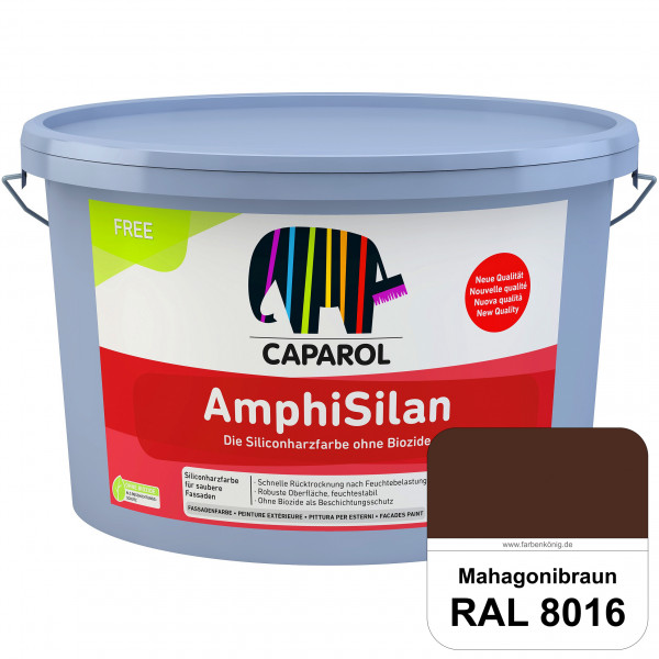 AmphiSilan FREE (RAL 8016 Mahagonibraun) Mineralmatte Fassadenfarbe in spezieller Siliconharz-Bindem