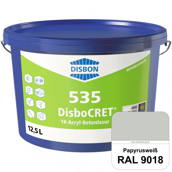DisboCRET 535 1K-Acryl-Betonlasur (RAL 9018 Papyrusweiß) Schutzbeschichtung für Beton im Außenbereic