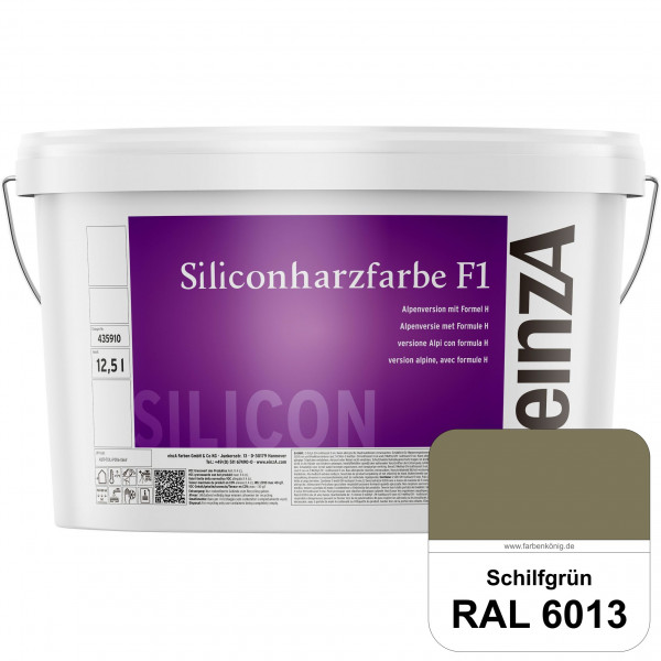 einzA Siliconharzfarbe F1 (RAL 6013 Schilfgrün) Universal Siliconharz-Fassadenfarbe, kalkmatt, wette