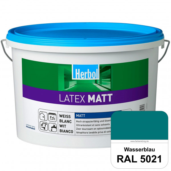 Latex Matt (RAL 5021 Wasserblau) Matte Latexfarbe mit hoher Strapazierfähigkeit