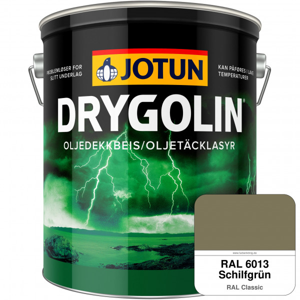 DRYGOLIN Oljedekkbeis - Deckende & wetterbeständige Öllasur für Außen (RAL 6013 Schilfgrün)