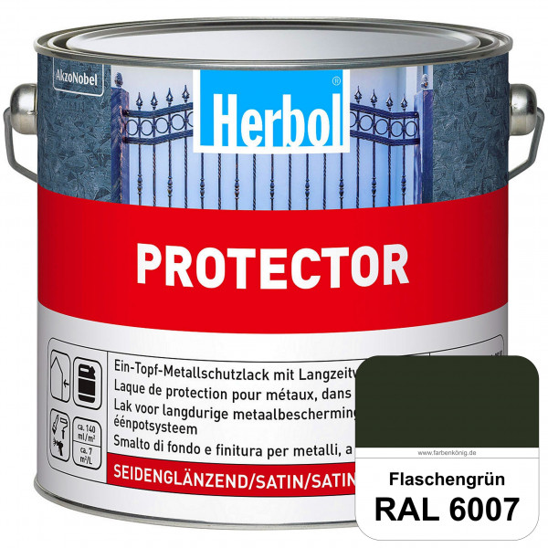 Protector (RAL 6007 Flaschengrün) Seidenglänzende Spezialbeschichtung für Eisen- und NE-Metalle (auß