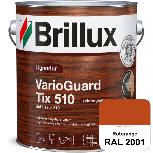 Lignodur VarioGuard Tix 510 (Gel-Lasur 510) RAL 2001 Rotorange