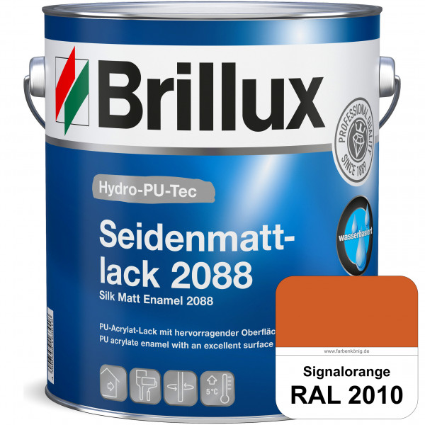 Hydro-PU-Tec Seidenmattlack 2088 (RAL 2010 Signalorange) PU-Seidenmattlack (wasserbasiert) innen