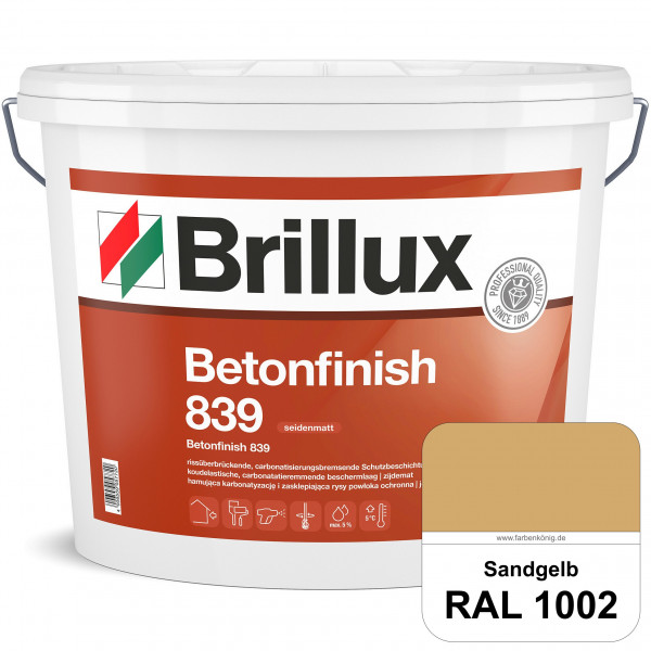 Betonfinish 839 (RAL 1002 Sandgelb) elastische Beschichtung zum Schutz rissgefährdeter Betonbauteile