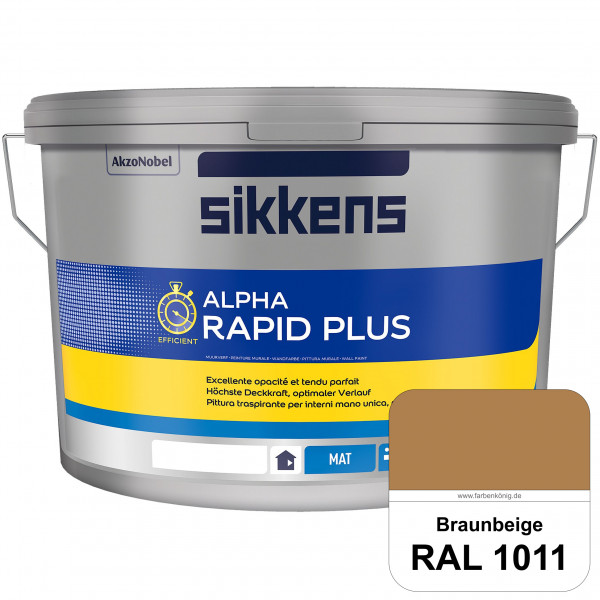 Alpha Rapid Plus (RAL 1011 Braunbeige) Hochwertige & stumpfmatte Wandfarbe für mittlere Belastungen