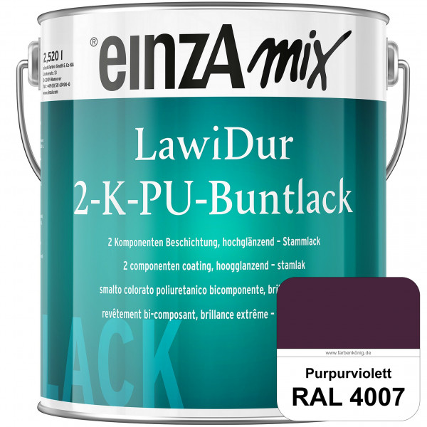 einzA LawiDur 2-K-PU-Buntlack - Hochglanz (RAL 4007 Purpurviolett)