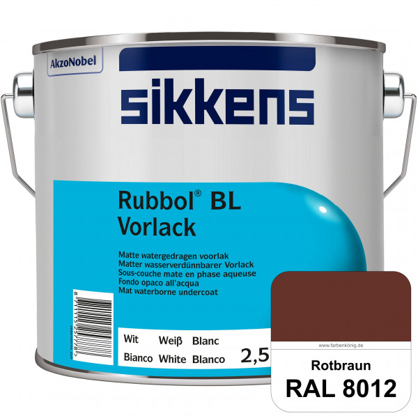 Rubbol BL Vorlack (RAL 8012 Rotbraun) Wasserbasierter, matter & umweltschonender Vorlack (innen)