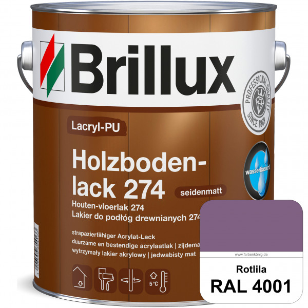 Lacryl-PU Holzbodenlack 274 (RAL 4001 Rotlila) hochwertige & widerstandsfähige, deckende Versiegelun