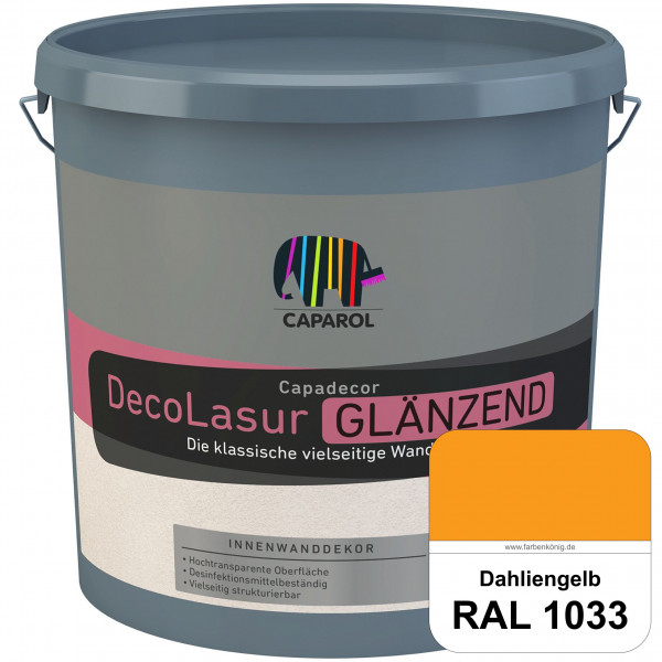 Capadecor DecoLasur Glänzend (RAL 1033 Dahliengelb) Glänzende Lasurfarbe auf Dispersionsbasis (innen