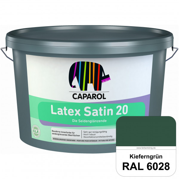 Latex Satin 20 (RAL 6028 Kieferngrün) strapazierfähige seidenglänzende Latexfarbe (Innen)