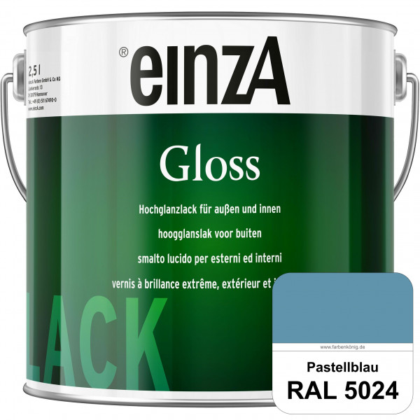 einzA Gloss (RAL 5024 Pastellblau) Hochwertiger Alkydharzlack in Premium-Qualität, hochglänzend.