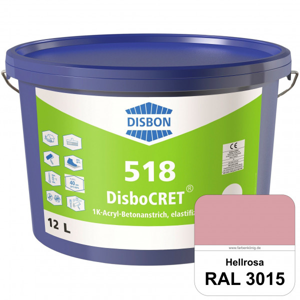 DisboCRET 518 1K-Acryl-Betonanstrich, elastifiziert (RAL 3015 Hellrosa) Tieftemperaturelastischer, r
