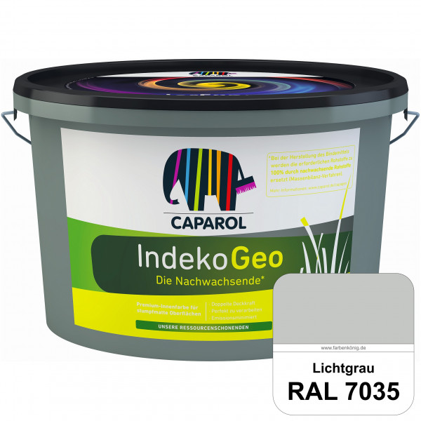 IndekoGeo (RAL 7035 Lichtgrau) Ressourcenschonende Premium Innenfarbe für stumpfmatte Oberflächen