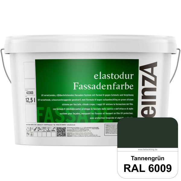 einzA elastodur Fassadenfarbe (RAL 6009 Tannengrün) UV-vernetzendes & rissüberbrückendes Fassadenfar