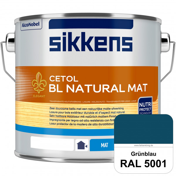 Cetol BL Natural Mat (RAL 5001 Grünblau) Matte, wasserverdünnnbare Dünnschichtlasur