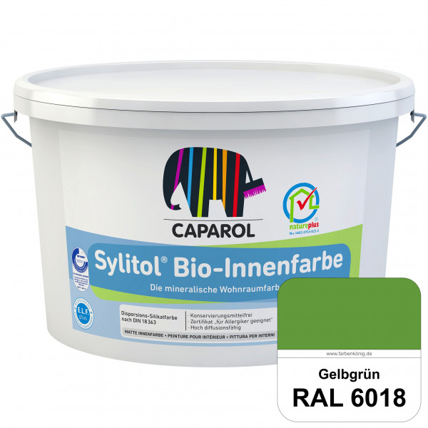 Sylitol® Bio-Innenfarbe (RAL 6018 Gelbgrün) Innenfarbe auf Silikatbasis  für Allergiker