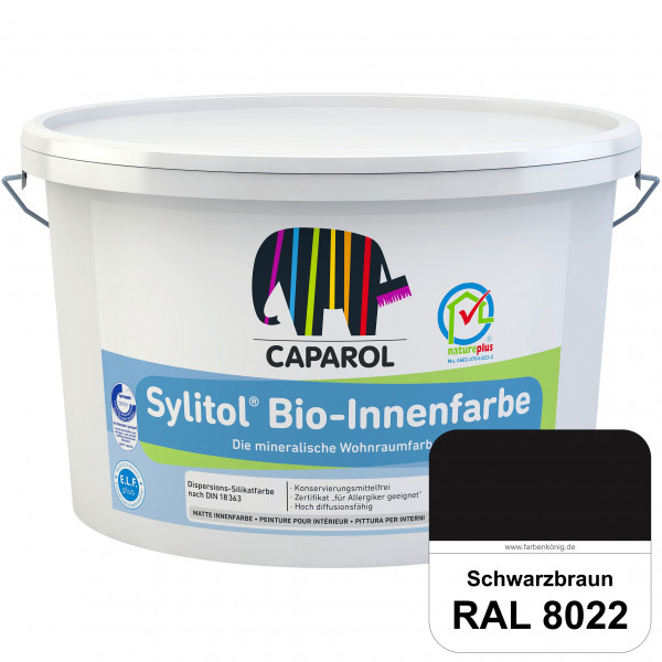 Sylitol® Bio-Innenfarbe (RAL 8022 Schwarzbraun) Innenfarbe auf Silikatbasis  für Allergiker