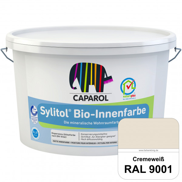 Sylitol® Bio-Innenfarbe (RAL 9001 Cremeweiß) Innenfarbe auf Silikatbasis  für Allergiker