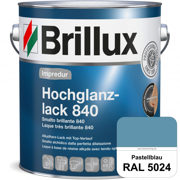 Impredur Hochglanzlack 840 (RAL 5024 Pastellblau) für Holz- und Metallflächen (löselmittelhaltig) in