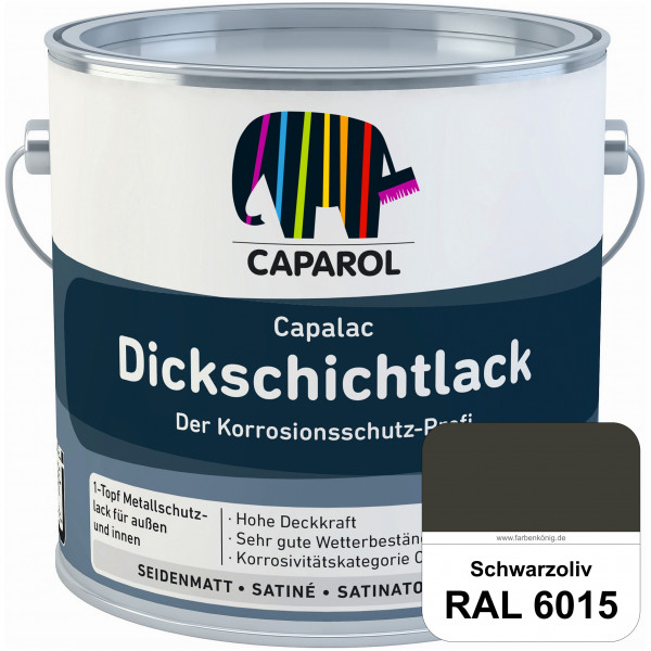 Capalac Dickschichtlack (RAL 6015 Schwarzoliv) 1-Topf Metallschutzlack (löselmittelhaltig) innen & a