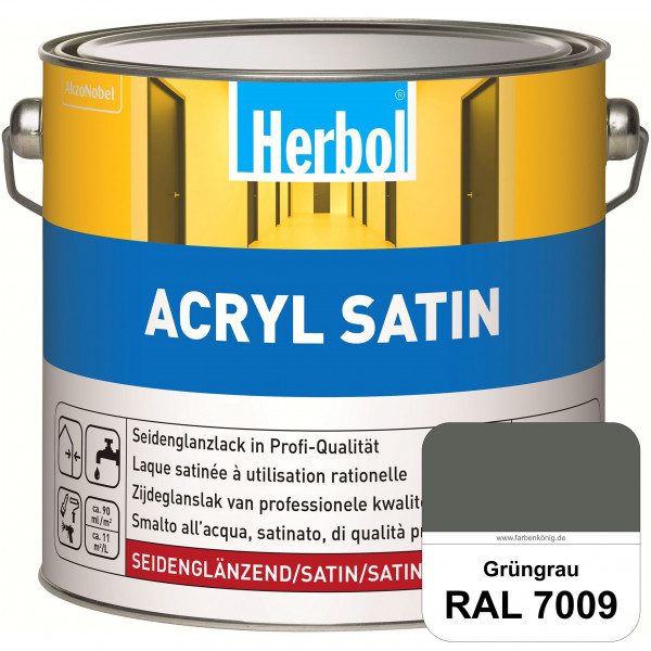 Acryl Satin (RAL 7009 Grüngrau) wasserverdünnbarer seidenglänzender Lack (Innen & Außen)