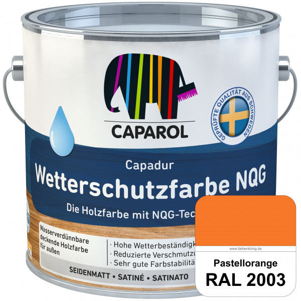 Capadur Wetterschutzfarbe NQG (RAL 2003 Pastellorange) Holzfarbe mit NQG-Technologie wasserbasiert f