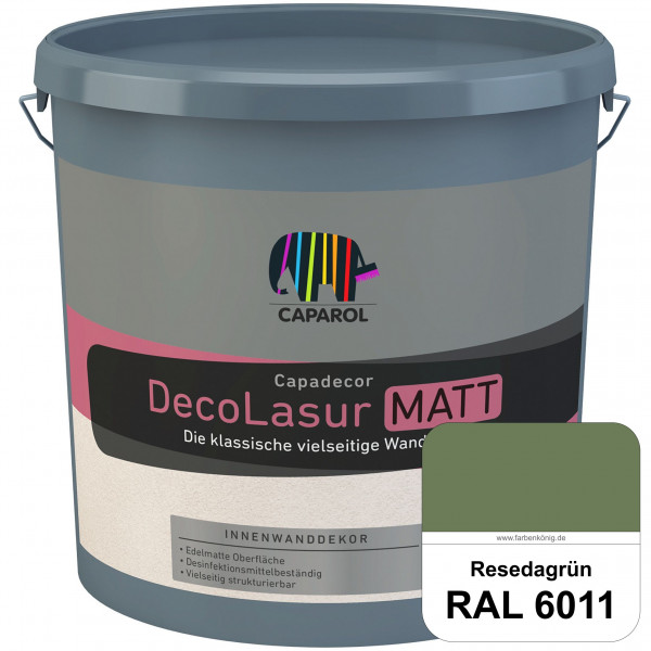 Capadecor DecoLasur Matt (RAL 6011 Resedagrün) Matte Lasurfarbe auf Dispersionsbasis (innen)