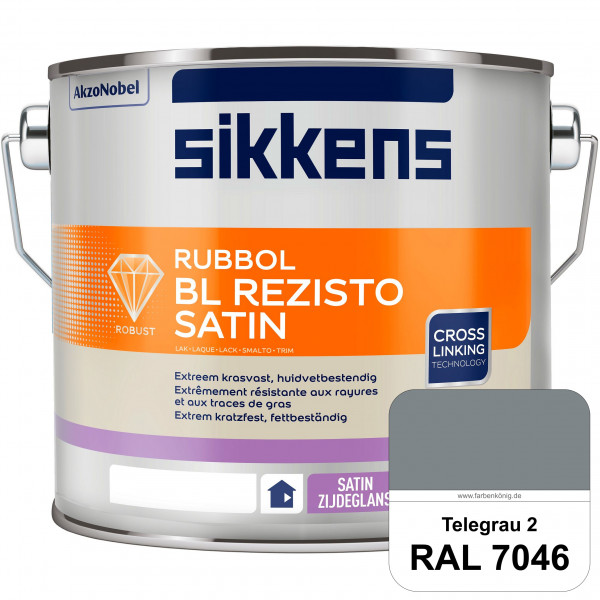 Rubbol BL Rezisto Satin (RAL 7046 Telegrau 2) seidenglänzender und strapazierfähiger Lack (wasserbas